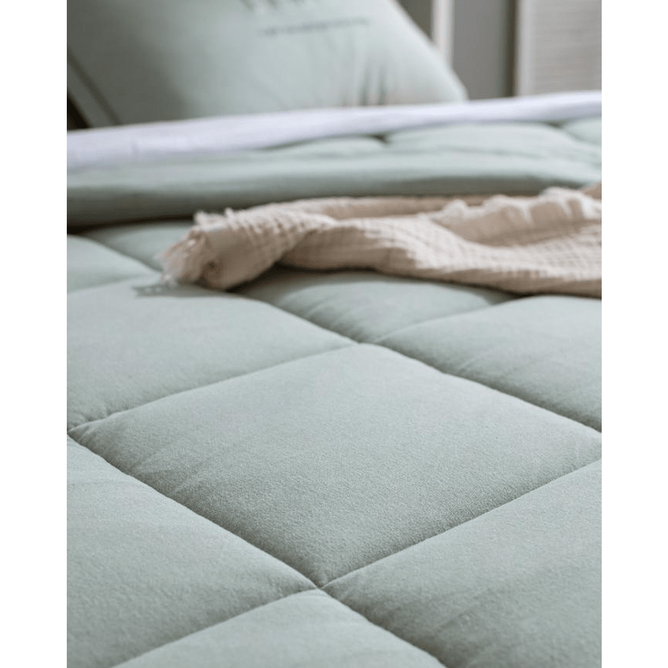 Bobigny Çift Kişilik Pamuklu SuperSoft Comfort Set - Mint Yeşili - count: 4