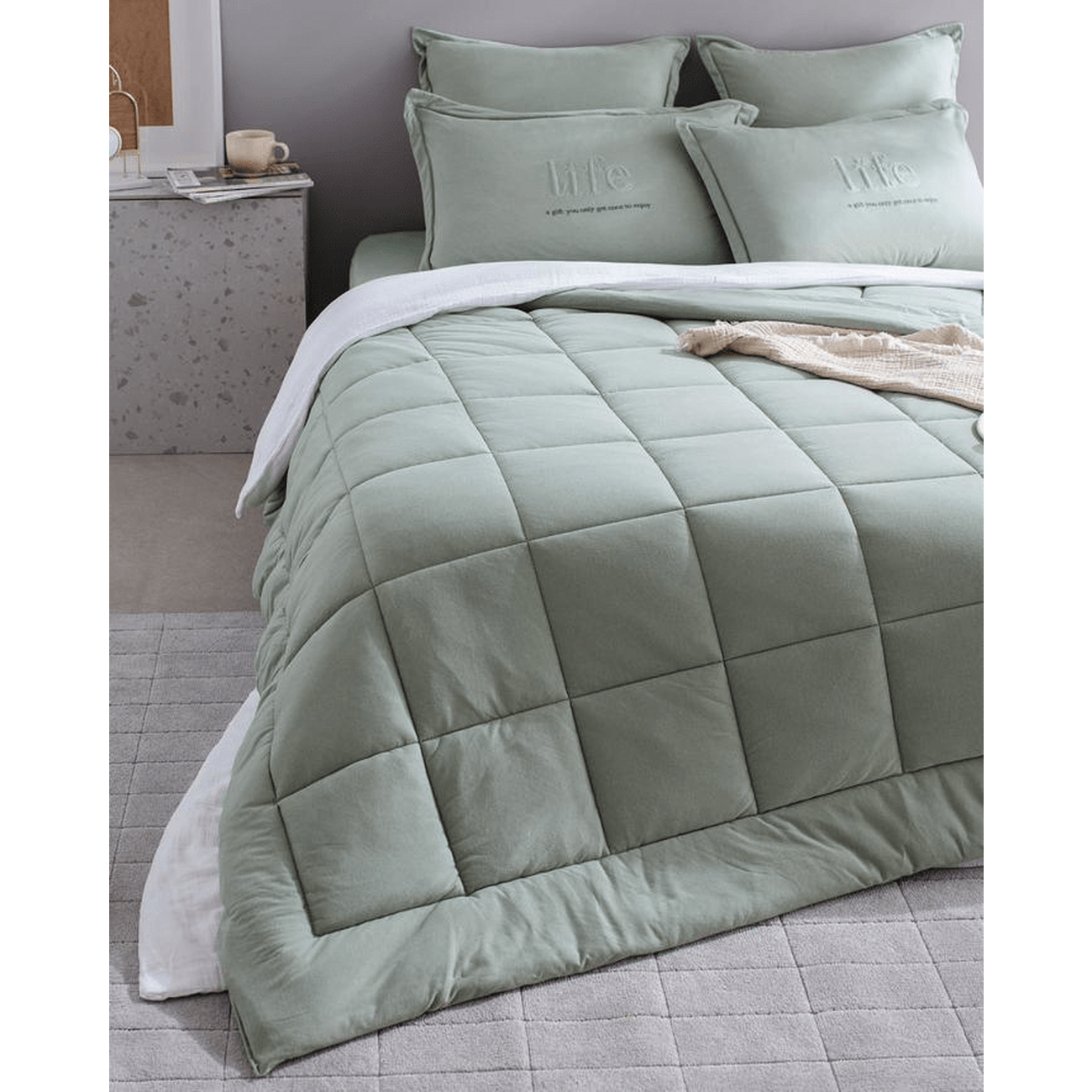 Bobigny Tek Kişilik Pamuklu SuperSoft Comfort Set - Mint Yeşili - count: 0